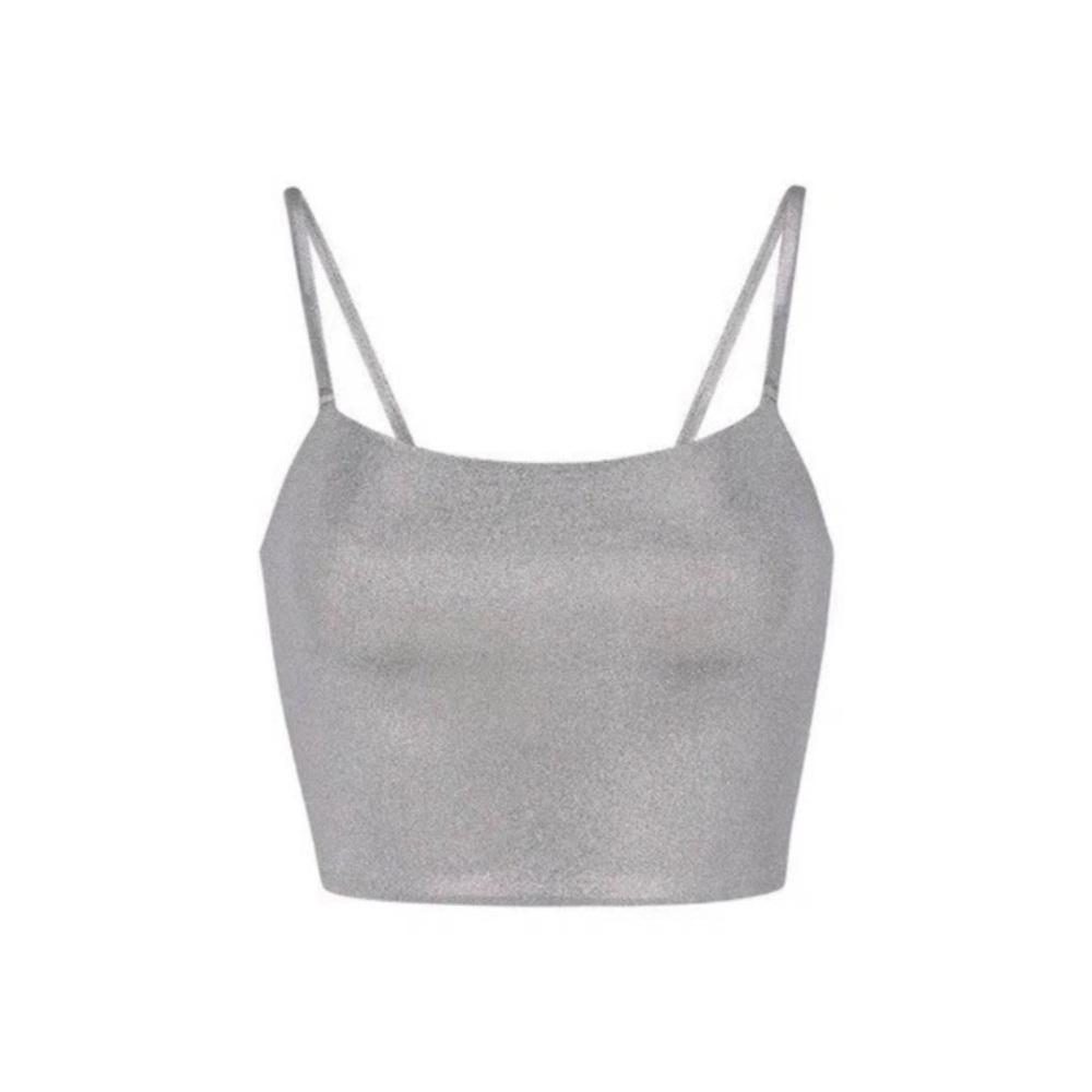 SKIMS METALLIC SILVER FITS EVERYBODY STRAPPY CAMI TANK TOP WOMENS SIZE 4X